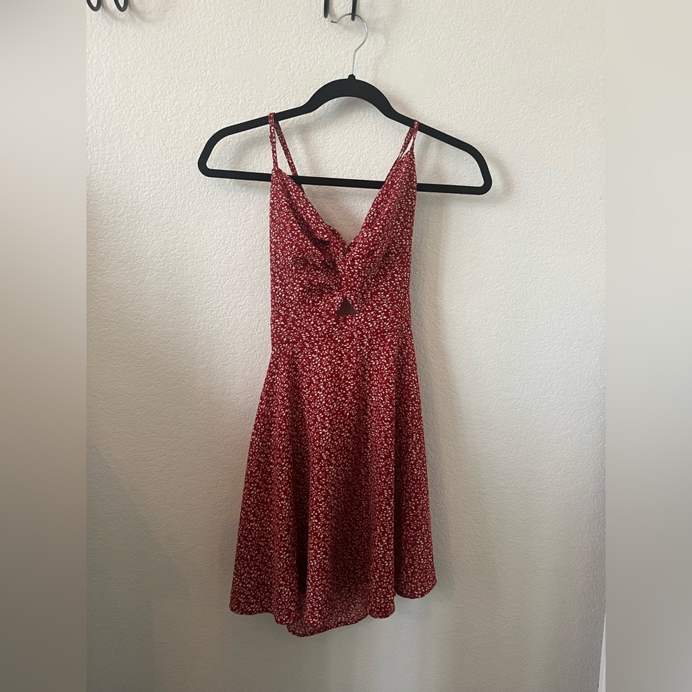 SHEIN Red Floral Mini Dress